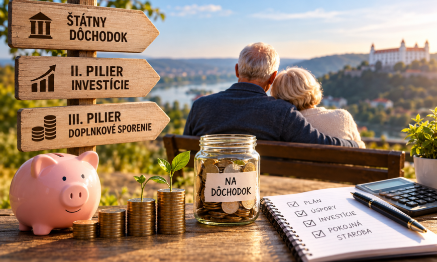 Dôchodky a dôchodkové sporenie na Slovensku – tri dôchodkové piliere, sporenie na starobu, investície a finančné zabezpečenie seniorov.